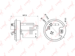 Фильтр топливный погружной LYNXauto LF-978M. Для: SUBARU Legacy 2.0-2.5 09> / Outback 2.5 09>, фото 1