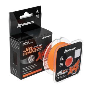 Шнур JIG CONNECT X4 PE Orange 150m #3.0, 0.28mm 15.4кг/36.1LB (T-N-JC-X4-0.28-150-O) NISUS, фото 2