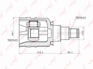 ШРУС внутренний LYNXauto CI-7502. Для: TOYOTA Corolla 96-94/RAV 4 94-00, фото 1