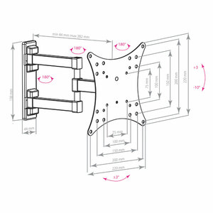 Настенный кронштейн для LED/LCD телевизоров ARM MEDIA MARS-4 BLACK, фото 3