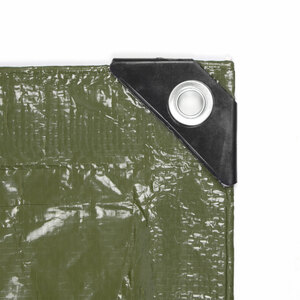 Тент универсальный СЛЕДОПЫТ 6x8 м, 60 гр/кв.метр, УФ-покрытие, усиленные углы, зеленый, фото 4