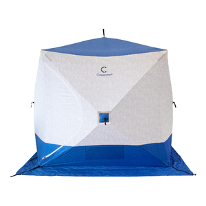 Палатка зимняя куб СЛЕДОПЫТ 2,1 х2,1 м, Oxford 210D PU 1000, S по полу 4,4 кв.м, цвет синий/белый с принтом, фото 3