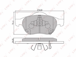 Колодки тормозные передние LYNXauto BD-7545. Для: TOYOTA Avensis(T22) 1.6 97-00/1.8-2.0D(15") 00-03, фото 1