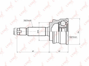 ШРУС наружный LYNXauto CO-3656. Для: MITSUBISHI Colt(Z2/Z3) 1.3-1.5 02>, фото 1