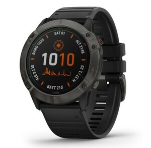 Умные часы Garmin Fenix 6X Pro Solar титановый серый DLC с черным ремешком, фото 1