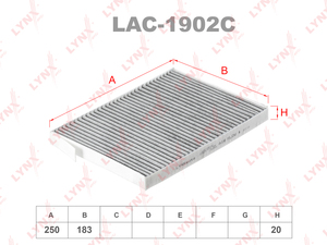 Фильтр салонный угольный LYNXauto LAC-1902C. Для: RENAULT Koleos 08>, фото 1