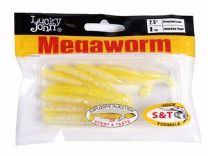 Виброхвосты съедоб. искусст. LJ Pro Series MegaWorm 2,5in (6,35)/T66 8шт., фото 4