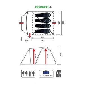 Палатка BORNEO-4 (PR B-4-GR ) Premier Fishing, фото 7