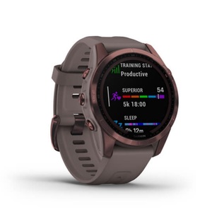Умные часы Garmin Fenix 7s Sapphire Solar титановый темно-бронзовый с сланцево-серым силиконом, фото 2