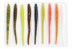 Слаги съедобные искусственные LJ Pro Series WIGGLER WORM 05.84/MIX1 9шт., фото 2