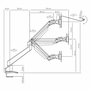 Кронштейн для ноутбуков или мониторов ABC Mount ProSolution-K2 (2box) silver, фото 2