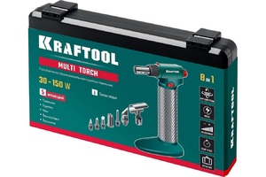 Набор 8 в 1: горелка, фен, пьезоподжиг, газовый паяльник KRAFTOOL Multi torch, 30 - 150 Вт, 1300°С (55506-H8), фото 3