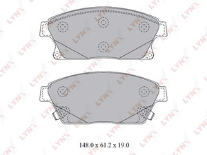 Колодки тормозные передние LYNXauto BD-1813. Для: Chevrolet, Шевроле, Cruze(Круз) 1.6-2.0D 09> / Orlando(Орландо) 1.4-2.0D 11> / Volt EV 150 11>, DAIHATSU Charade 1.33 11>., фото 2