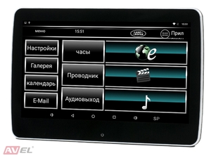 Навесной монитор на подголовник с сенсорным экраном 10.1" на Android AVS1057AN, фото 2