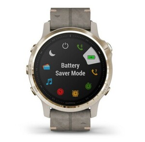 Garmin Fenix 6s Sapphire золотистый с серым кожаным ремешком, фото 6
