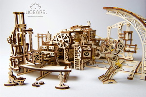 Механический деревянный конструктор Ugears Фабрика роботов, фото 15