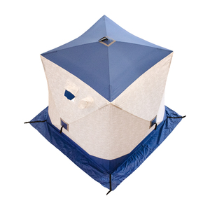 Палатка зимняя куб СЛЕДОПЫТ 1,5 х1,5 м, Oxford 210D PU 1000, S по полу 2,2 кв.м, цвет синий/белый с принтом, фото 10