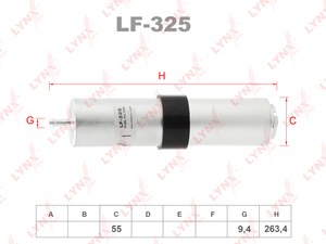 Фильтр топливный LYNXauto LF-325. Для: BMW 3(E90) 2.0D 04> / X1(E84) 2.0D 09> / X3(F25) 2.0D 12>, фото 1