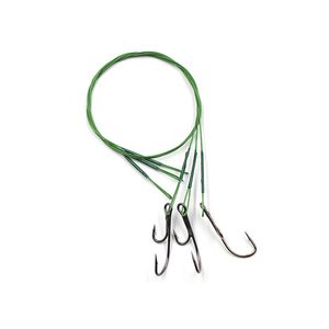 Поводок стальной NAMAZU Leader 1х7 Nylon Coated Green, d-0,39 мм, L-30 см, с живцовым крючком 4715 D, фото 2