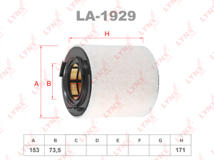 Фильтр воздушный LYNXauto LA-1929. Для: SKODA Fabia 1.2-1.6D 10-14 / Rapid 1.2-1.6D 11> / Roomster 1.2-1.6D 10-15, VW Polo 1.2-1.6D 09>, фото 1