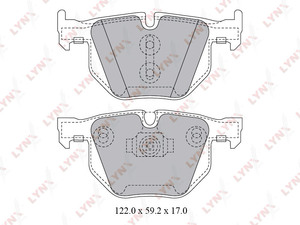 Колодки тормозные задние LYNXauto BD-1428. Для: Bmw, БМВ, X5(E70/F15) 2.0D-3.0D 07> / X6(E71-F16) 3.0-3.0D 08>., фото 2