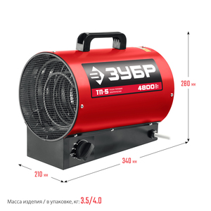 Электрическая тепловая пушка ЗУБР, 4.8 кВт, ТП-5, фото 2