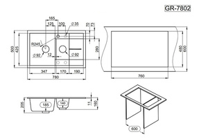 Мойка для кухни GRANULA 7802 (GR-7802 песок), фото 3