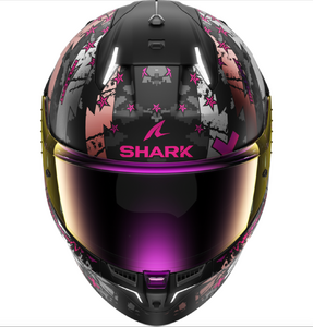 Шлем Shark SKWAL I3 HELLCAT MAT Black/Chrome/Violet матовый S, фото 3