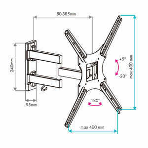 Кронштейн настольный LED/LCD телевизоров VLK TRENTO-17 black, фото 8