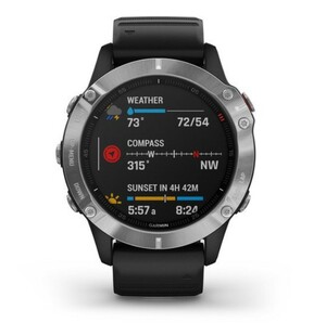 Garmin Fenix 6 серебристый с черным ремешком, фото 2