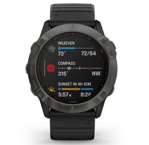 Garmin Fenix 6X Sapphire серый DLC с черным ремешком, фото 3