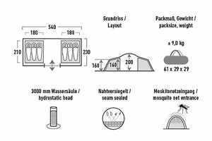 Палатка High Peak Como 6 тёмно-серый, фото 4