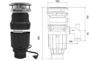 Измельчитель пищевых отходов Bone Crusher BC 610, фото 4