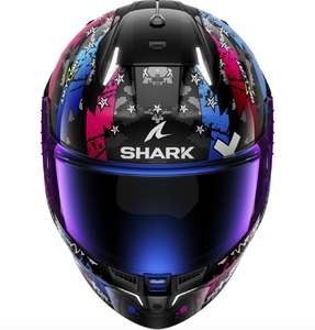 Шлем Shark SKWAL i3 HELLCAT Black/Chrome/Blue глянцевый S, фото 3