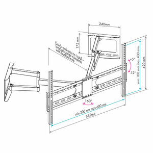 Кронштейн для LED/LCD телевизоров VLK TRENTO-22 black, фото 9