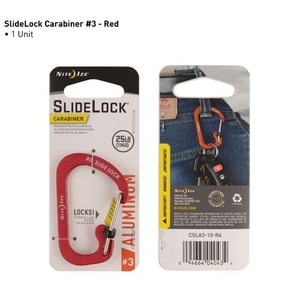 Карабин с блокировкой Nite Ize SlideLock Carabiner Aluminum, размер 3 красный, фото 1