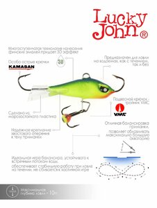 Балансир Lucky John BALTIC 5 + тр. 50мм/29 блистер, фото 6