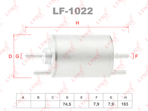 Фильтр топливный LYNXauto LF-1022. Для: AUDI A4 1.8 00-08, фото 1