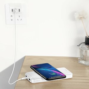 Повербанк с беспроводной зарядкой Baseus M36 Wireless Charger Powerbank 10000mAh white, фото 7