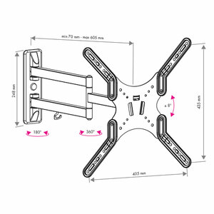 Настенный кронштейн для LED/LCD телевизоров VLK TRENTO-18 BLACK, фото 7