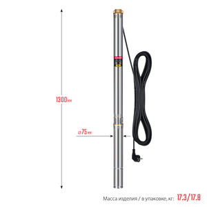 Скважинный центробежный насос ЗУБР 1000 Вт, 80 м напор (НСЦ-75-80), фото 7