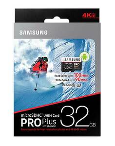 Карта памяти Samsung microSDHC PRO Plus 32Gb UHS-3 90-100MBs, фото 1
