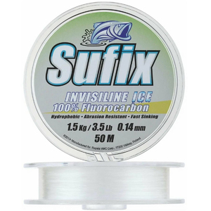 Леска зимняя SUFIX Invisiline Ice Fluorocarbon прозрачная 50м 0.14мм 1,5кг, фото 2