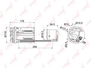 Фильтр топливный погружной LYNXauto LF-1004M. Для: TOYOTA Тойота Estima/Previa III 2.4-3.5 05>, фото 1