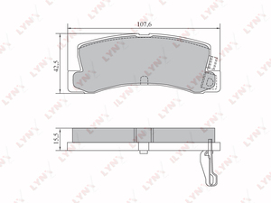 Колодки тормозные задние LYNXauto BD-7557. Для: TOYOTA Тойота Corolla(Королла)(E9-E11) 1.6-2.0d 87-02, фото 1