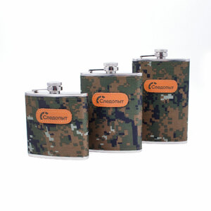 Фляжка "СЛЕДОПЫТ", в оплетке из oxford camo pixel, 280 мл, фото 7