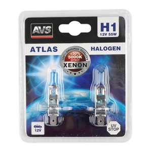 Галогенная автомобильная лампа AVS ATLAS, H1, 12 В, 55 Вт, 5000 К, цоколь P14.5s, 2 шт., фото 5