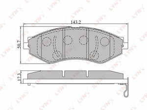 Колодки тормозные передние  LYNXauto BD-1805. Для: Chevrolet, Шевроле, Lacetti(Лачети) 1.4-2.0D 05> / Nubira 1.6-2.0D 05>, Daewoo, Дэу, Lacetti(Лачети) 1.4-1.8 04> / Nubira 1.6-1.8 00>., фото 2