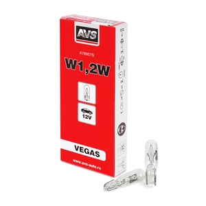 Автомобильная лампа AVS Vegas, W1,2W, 12 В, 1,2 Вт, 3200 К, цоколь W2.1x4.6d, 10 шт., фото 2