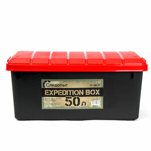 Ящик многофункц. особопрочный СЛЕДОПЫТ Expedition Box, 50 л, 700х360х320 мм, цв. черный/красный, фото 4